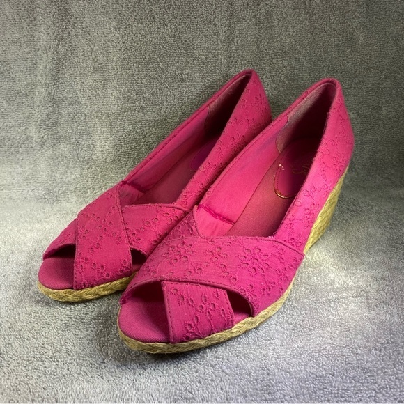 Chaps Pink‎ Wedge Shoes Women’s Size 9.5 Slip On - Picture 1 of 9
